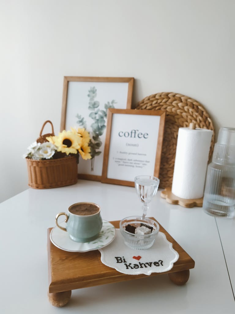 Cozy Coffee Corner with Rustic Decor